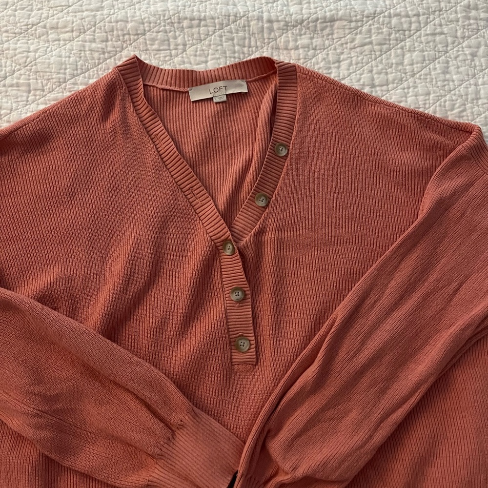 Loft Coral Cotton Sweater